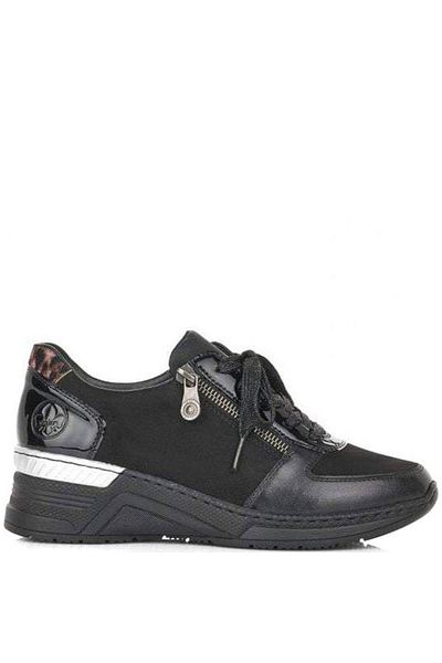Rieker Black Flats Womens Shoes