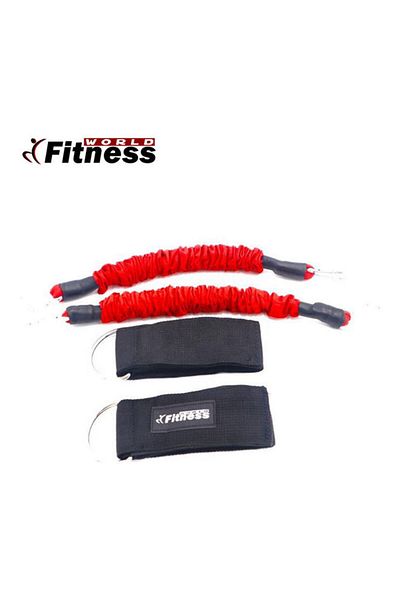Fitness World Strength Legs Resistance Bands With Ankle Straps One Size