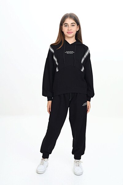 HayKids Set de trening pentru fete din țesătură cu două șiruri Tiktak Stripe