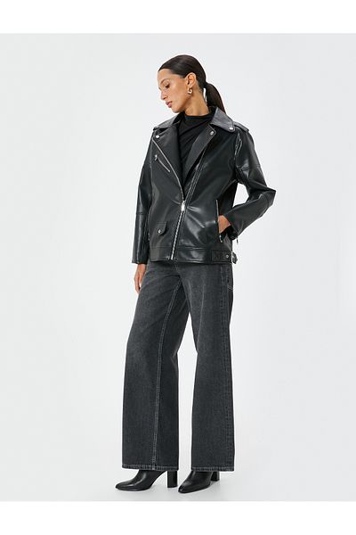 Koton 5WAK20031EW Modell Schwarze Damenjacke