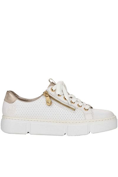 Rieker White Flats Womens Shoes