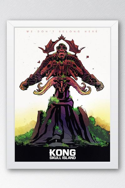 Saturn Επιτραπέζιο ζωγραφικής με κορνίζα Kong Skull Island - Ζωγραφική αφίσας ταινίας Skull Island
