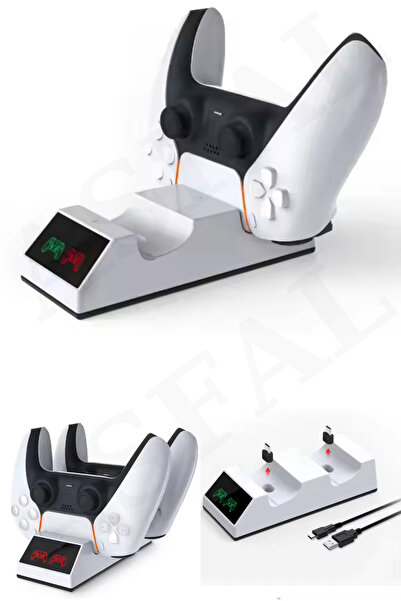 Asfal PS5 Şarj İstasyonu Dock Kol Hızlı Şarj Aparatı LED Gösterge Type-C