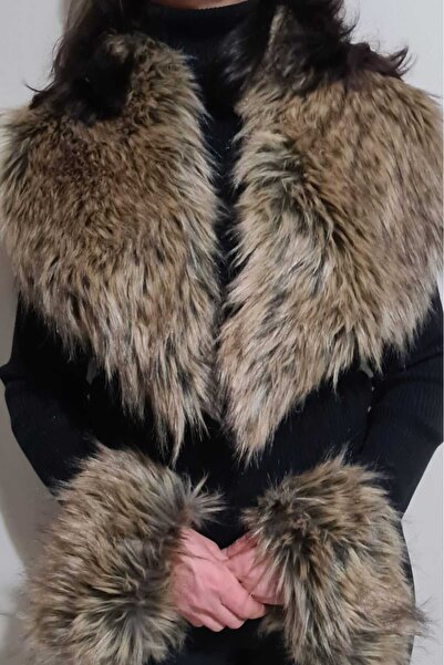 KNC EXCLUSİVE CLASSİC Women's Raccoon Plush Collar Scarf Neck Collar