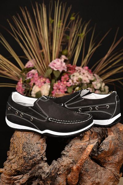 Scooter Men's Summer - 100% Genuine Leather, Anti-Sweat, Orthopedic Sole, Comfortable Ultra-Light Casual Shoes