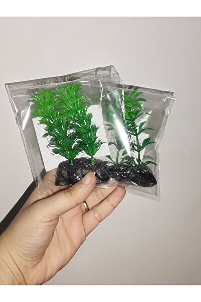 Akvaryum Yapay Akvaryum Bitkisi × 2 Adet Bitki × Fanus , Küçük Akvaryum ve Bü...