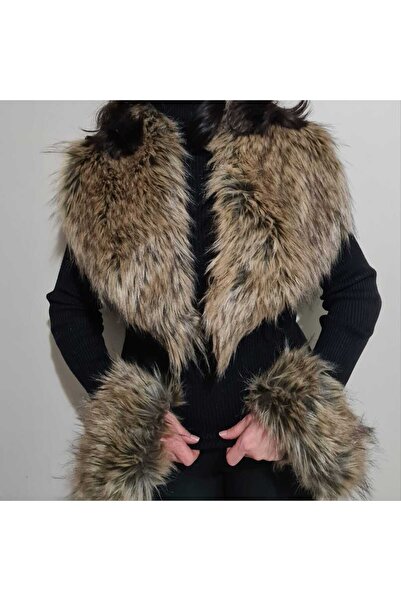 KNC EXCLUSİVE CLASSİC Women's Raccoon Plush Collar Scarf Neck Collar