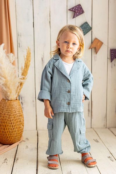 Oliven The Kid Muslin Fabric Green Cargo Pants