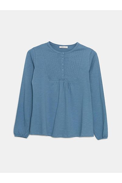 LC Waikiki Γυναικεία μπλούζα με κέντημα LCW Grace Crew Neck