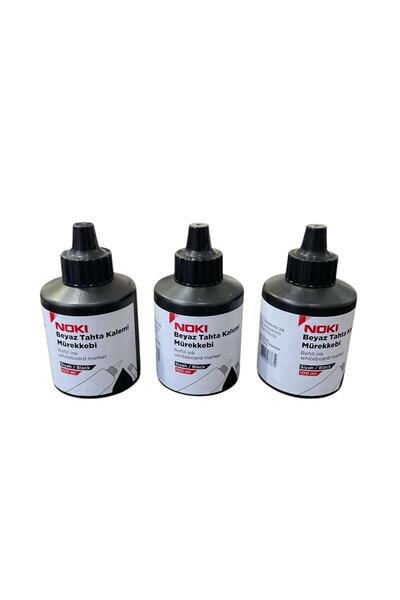 Noki Beyaz Tahta Kalemi Mürekkebi 100 ml  3 Adet - Siyah