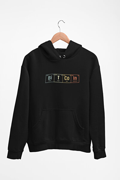 Tshirto Πίνακας Bitcoin με τυπωμένο 3 κλωστές Hoodie Navy/Μπεζ/Μαύρο φούτερ μ...