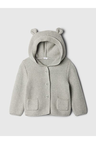 GAP Bebek Gri Brannan Bear Kulak Aplikeli Hırka
