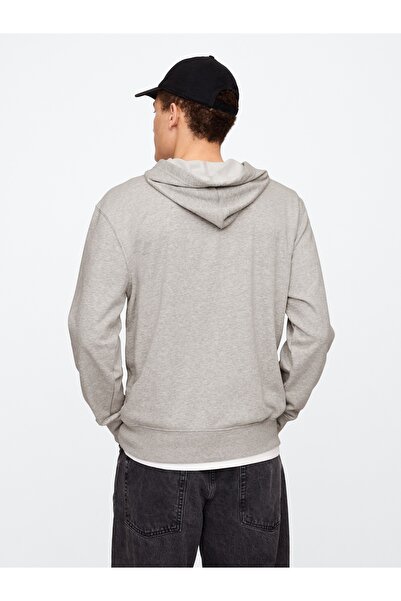 GAP V-Frch Ft Herıtage Logo Po Fz - 868454009 Erkek Kapüşonlu Sweatshirt GRİ