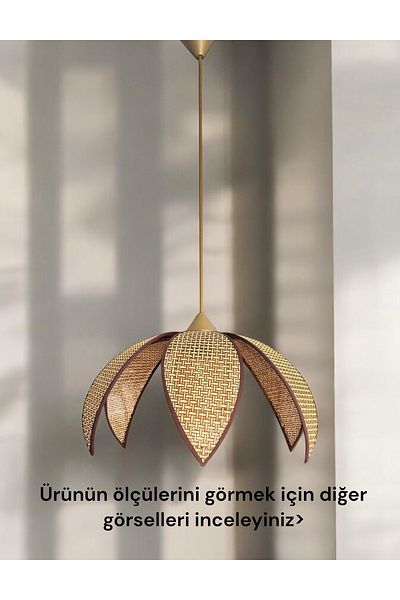 KorFam Modern Hazeran Look Leafy Flower-Shaped Bohemian Rustic Chandelier