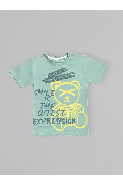 Mnk Baby&Kids Boy's Set M00715 - Green Print T-Shirt and Shorts