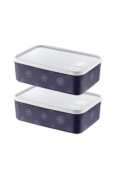 Smartware Navy Blue 1600 ml Set of 2 - No Frost Storage Container