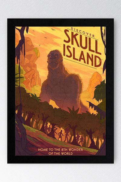 Saturn Επιτραπέζιο ζωγραφικής με κορνίζα Kong Skull Island - Ζωγραφική αφίσας ταινίας Skull Island