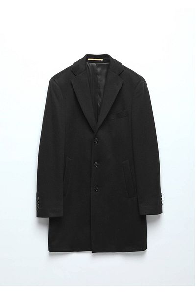 Ramsey Black Weaving Overcoat