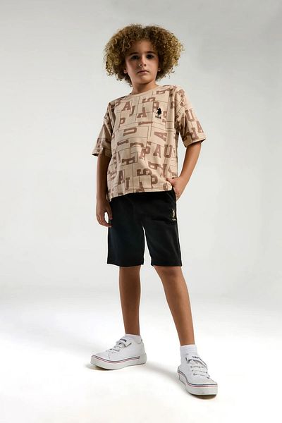 U.S. Polo Assn. Licensed Cycling Neck 100% Cotton Boys Shorts Suit
