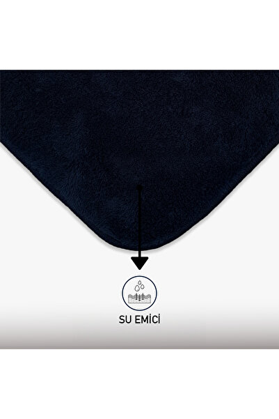 Dokumacıoğlu Μαύρο Unicolor Σετ 3 χαλάκια μπάνιου - Αντιολισθητική δερμάτινη βάση και πλενόμενη τουαλέτα