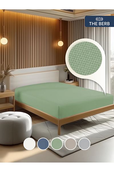 The Berb 100% Cotton |   Lakost Knitted Elastic Sheet |   Single/Double Fitted Sheet