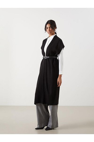 LC Waikiki Γυναικείο πλεκτό γιλέκο LCW Modest Shawl Collar Oversize