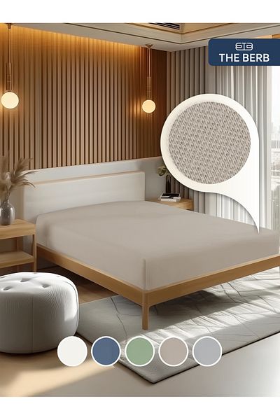 The Berb 100% Cotton |   Lakost Knitted Elastic Sheet |   Single/Double Fitted Sheet