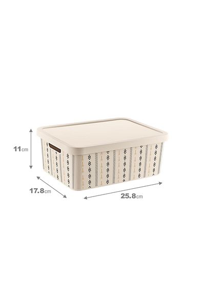 Smartware Stafi Patterned Multi-Purpose Box with Lid 4.5 lt