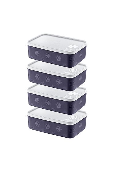 Smartware Navy Blue Set of 4 No Frost Storage Container - 1600 ml