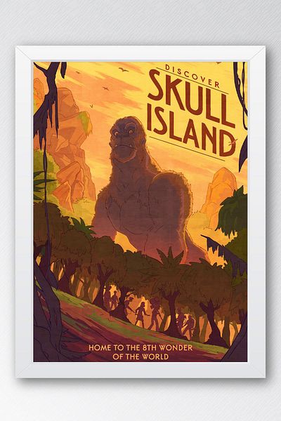 Saturn Pictură înrămată Kong Skull Island - Pictură poster film Skull Island