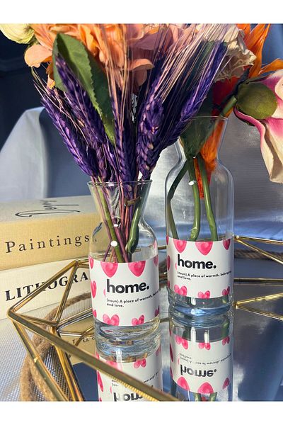 Saccura Decor Decorative Vase Nadide Dictionary Series – Home Double Glass Vase
