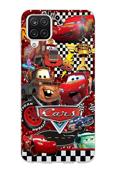 moonset Samsung Galaxy A12/M12 Uyumlu Arabalar Kolaj Tasarımlı Baskılı Şeffaf...