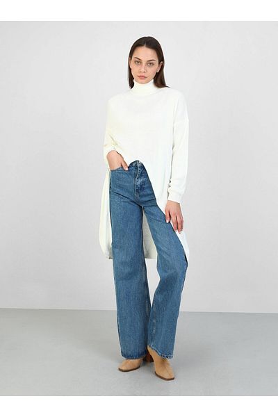 Por La Cara Knitwear Tunic - Bone Detailed - Por La Cara