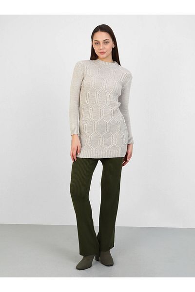 Por La Cara Stone Color Knitwear Tunic - Por La Cara