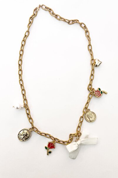 New Obsessions Pearl and Bow Dangle Charm Necklace