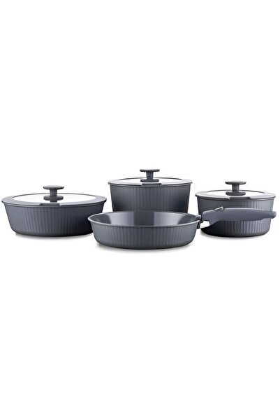 KORKMAZ Nova Pratika 8 Piece Ceramic Cookware Set