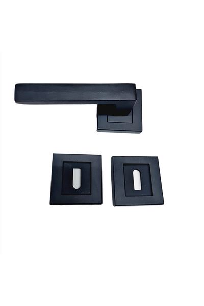 Nobel Door Handle Max Avanti̇ Mats Black Square Room with Badge / 2 Set