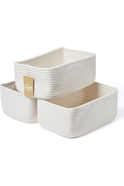HomeTurko 3-Piece Basket Set, Organizer Basket Set, Organizer, Bohemian Basket Set, Gift Household Item,