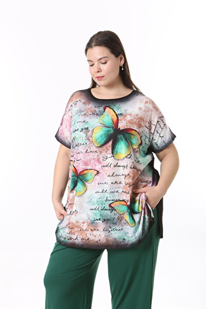 XL Modam تونك نسائي ذو مظهر رقمي كبير الحجم