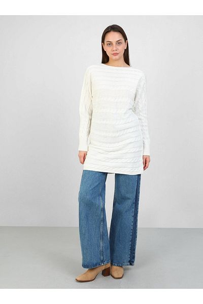 Por La Cara Knitwear Tunic - Bone Detailed - Por La Cara