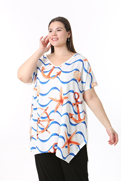 XL Modam تونك نسائي ذو مظهر رقمي كبير الحجم