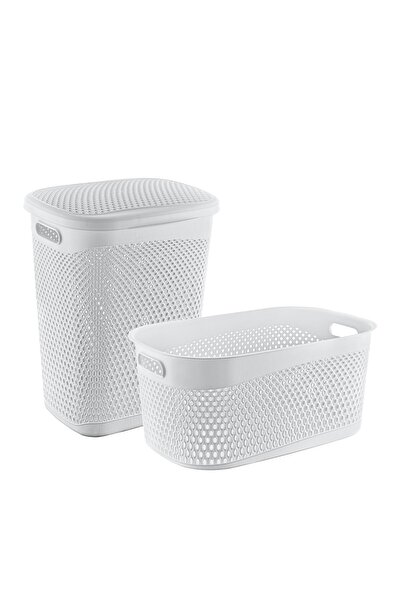 Smartware Katre Kirli Çamaşır Sepeti Ve Çamaşır Selesi Set Beyaz
