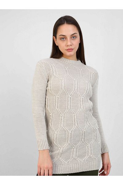 Por La Cara Stone Color Knitwear Tunic - Por La Cara