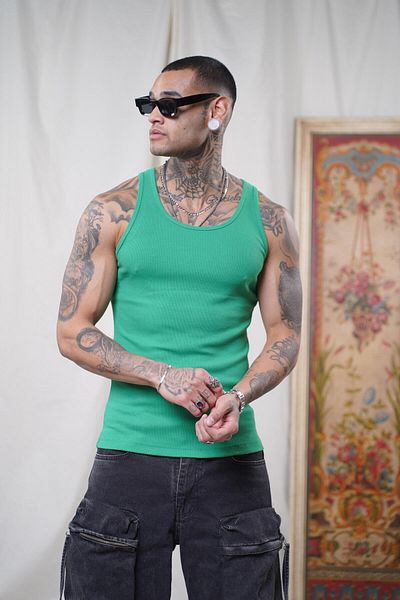 king brich Slim Fit Camisole Flexible Plain Men's Sports Athlete