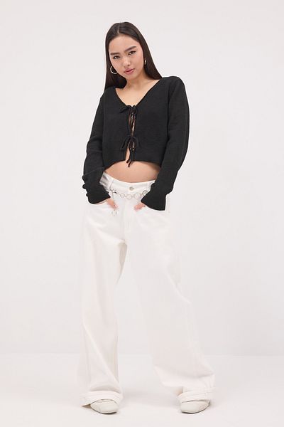 Addax Front Tie Knitwear Cardigan H3410