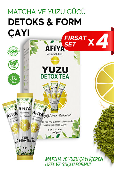 Afiya Detox Solutions Matcha (Maça) Ve Yuzu Detoks Çayı (4x20adet) 400 gr