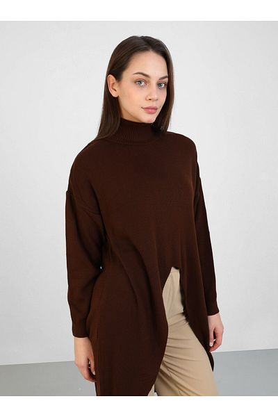 Por La Cara Brown Knitwear Tunic - Por La Cara Design