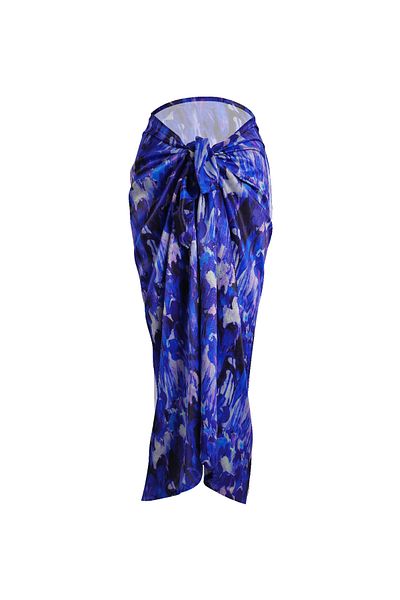 MANOTRES Satin Pareo - Blue Firework Design