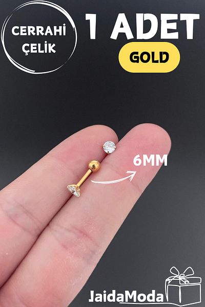 Jaida Moda Zircon Stone Ball End Helix Tragus Surgical Steel Piercing