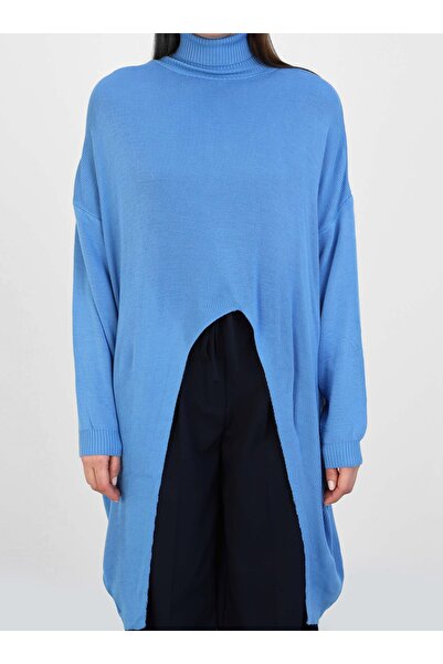 Por La Cara Blue Knitwear Tunic - Por La Cara